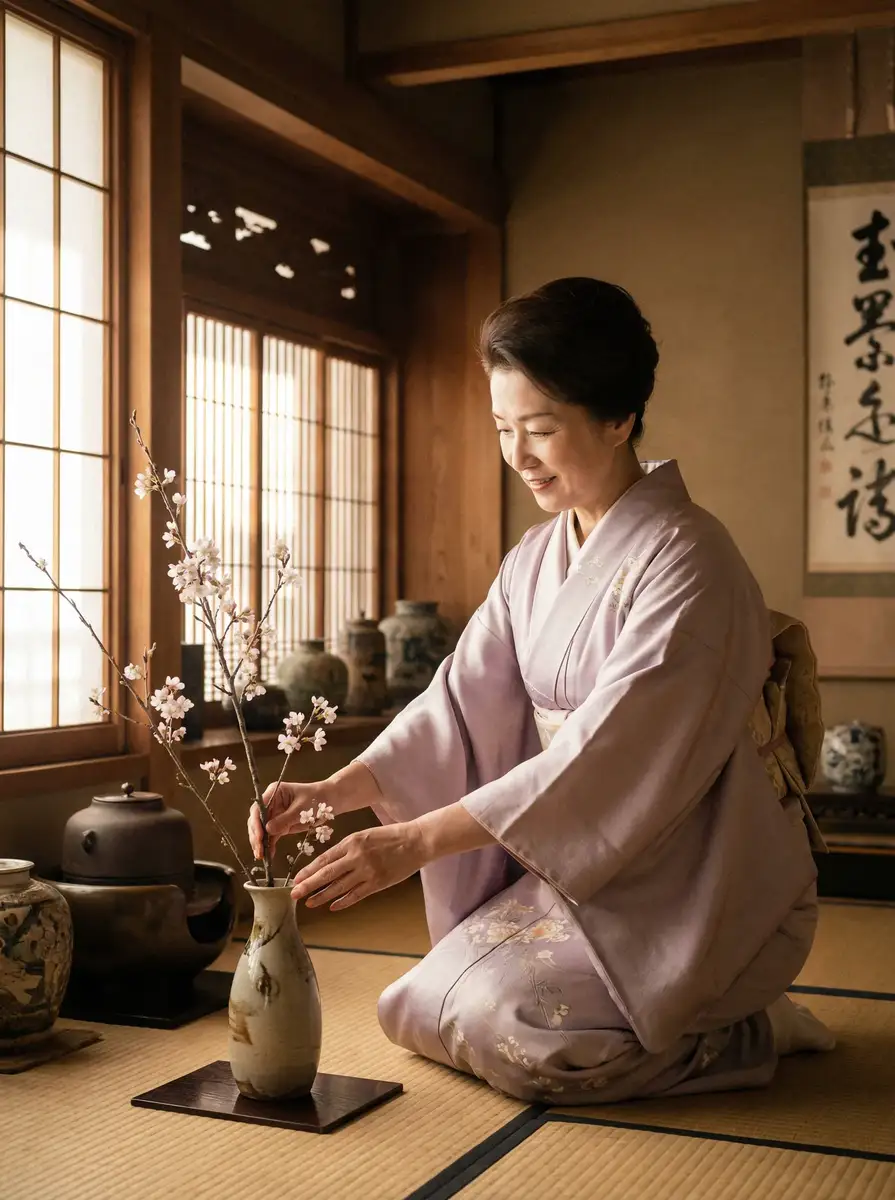 一位优雅的 四虎视频 - 高清在线观看,在线免费视频资源,每日更新四虎官网 在和室中插花